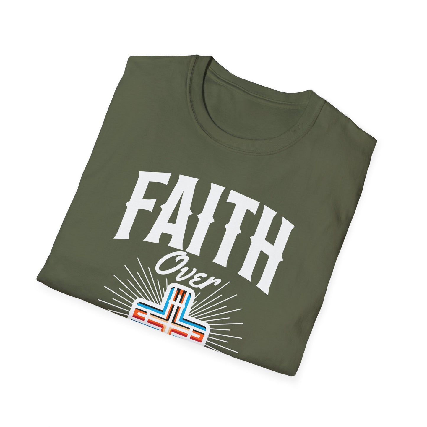 Christian Faith Over Fear Shirt for Men Jesus Religious Shirts