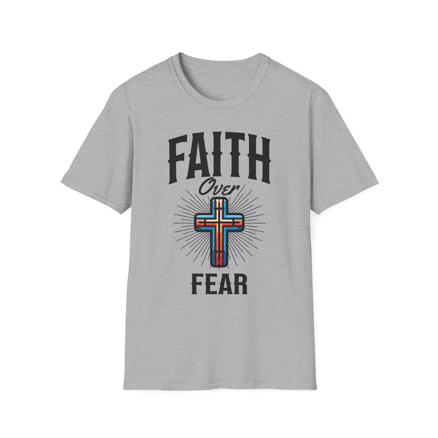 Christian Faith Over Fear Shirt for Men Jesus Religious Shirts