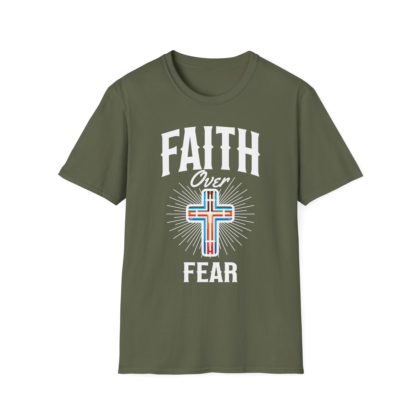 Christian Faith Over Fear Shirt for Men Jesus Religious Shirts