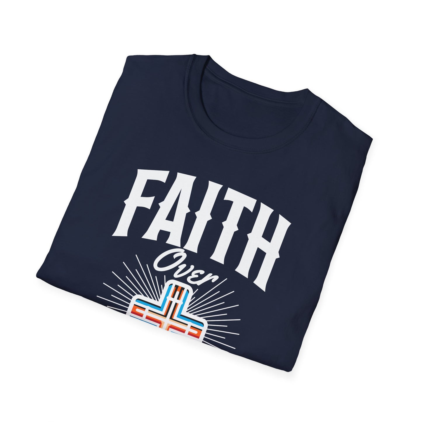 Christian Faith Over Fear Shirt for Men Jesus Religious Shirts