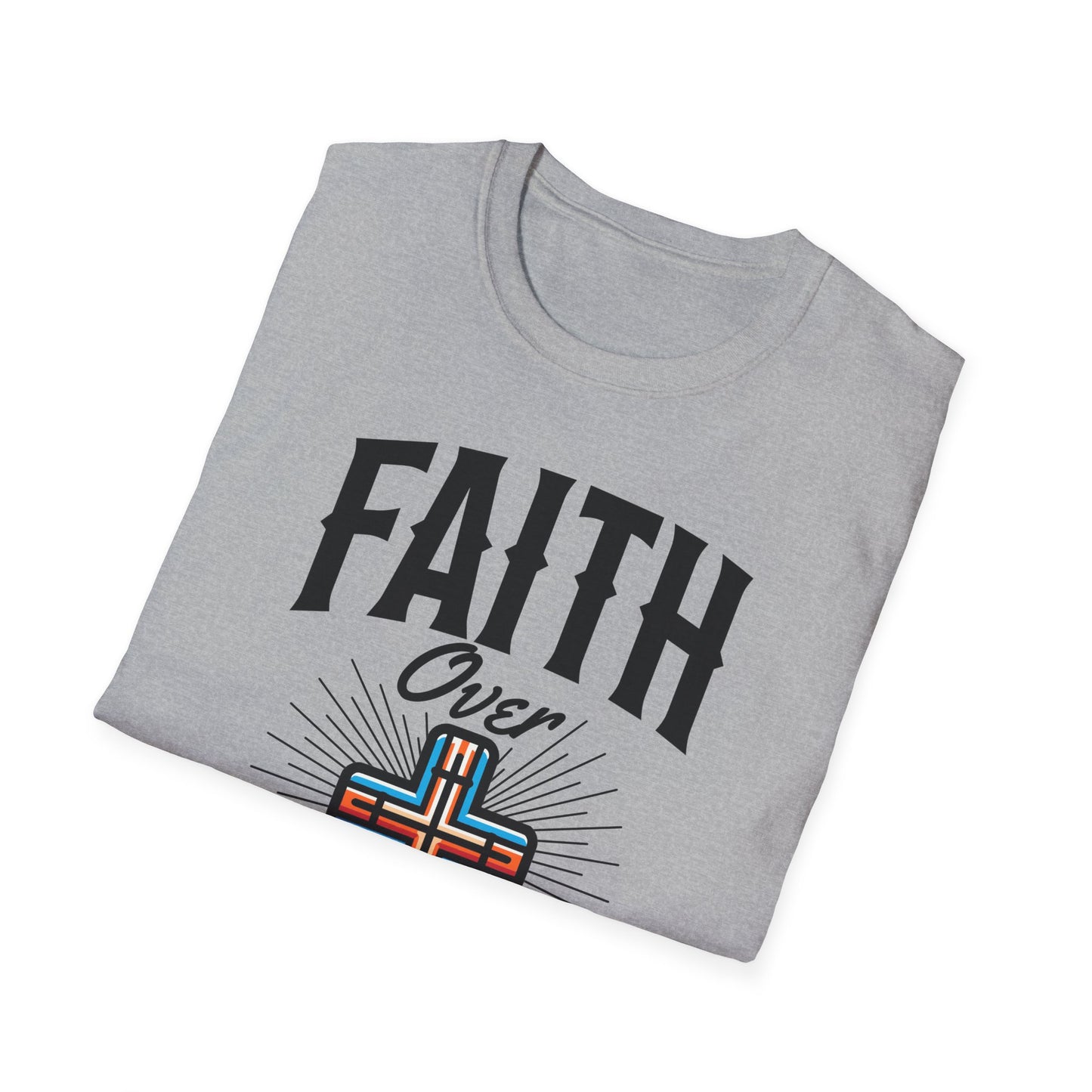 Christian Faith Over Fear Shirt for Men Jesus Religious Shirts